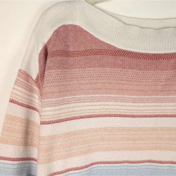 JohnPaulRichard Women's L Striped Cotton Sweater Multicolor Lightweight - Picture 3 of 9